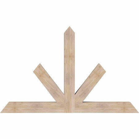 Ekena Millwork Saratoga Smooth Timber Gable Bracket, Douglas Fir, 72"W x 45"H x 5 1/2"D x 5 1/2"F, 15/12 Pitch GBW072X45X0606SAR00SDF